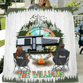 Personalized Camping Compass Quilt/Fleece Throw Blanket - Gift Idea For Camping Lover/Couple/Family/Friends - The Williams