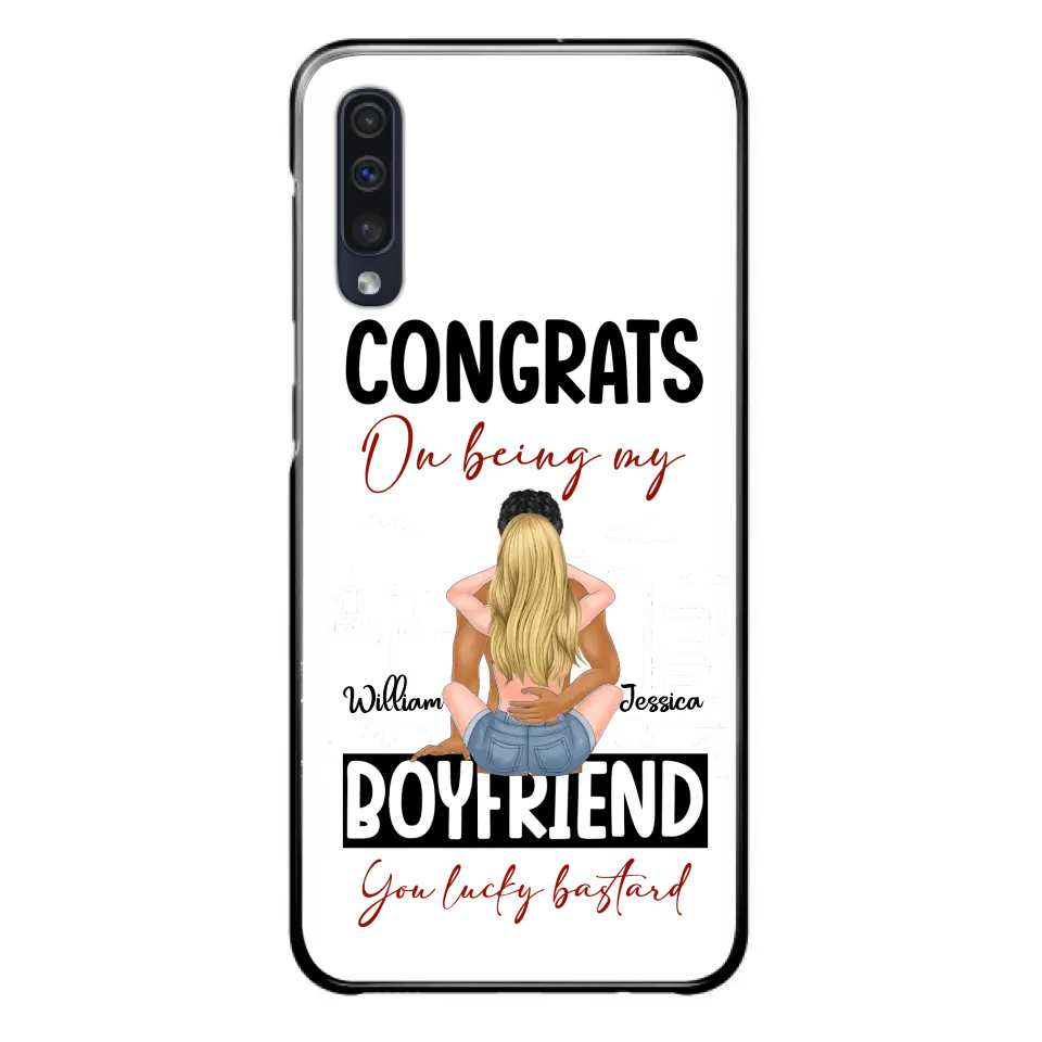 Personalized Couple Phone Case - Gift Idea For Couple/Valentines Day - Congrats On Being My Boyfriend You Lucky Bastard - Case For iPhone/Samsung