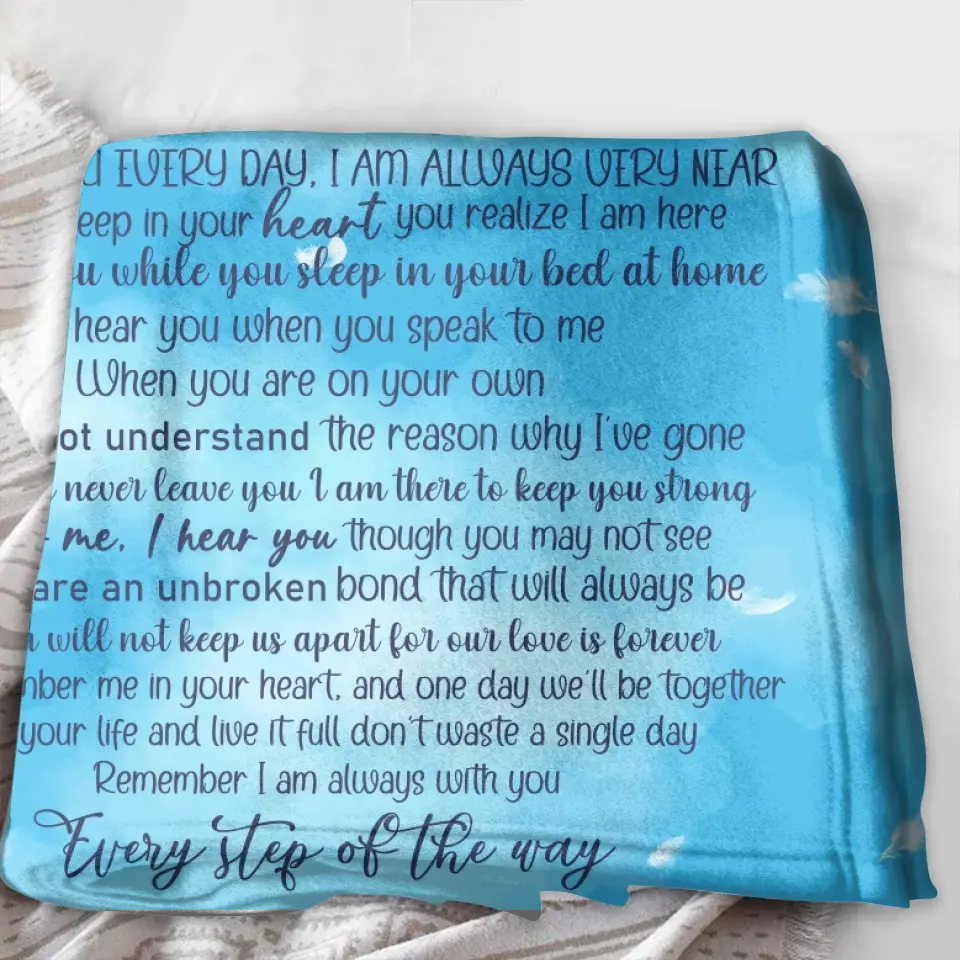 Personalized Memorial Fleece Throw Blanket & Quilt - Upload Photo - Memorial Gift Idea For Family Member - I Never Left You