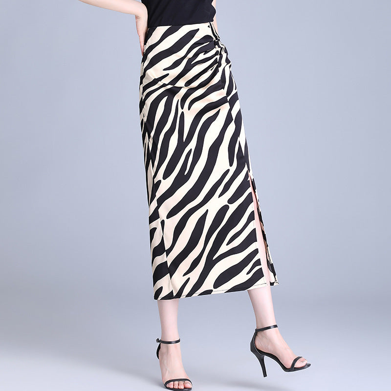 Women's High Waist Hip Split Long Skirt for Office Chic