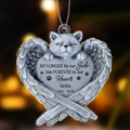 Personalized Cat Wings Memorial Acrylic Ornament - Memorial Gift Idea For Cat Lover - No Longer By Our Side But Forever In Our Hearts
