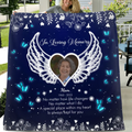 Personalized Memorial Quilt/Fleece Throw Blanket - Upload Photo - Memorial Gift Idea For Family Member - A Special Place Within My Heart Is Always Kept For You