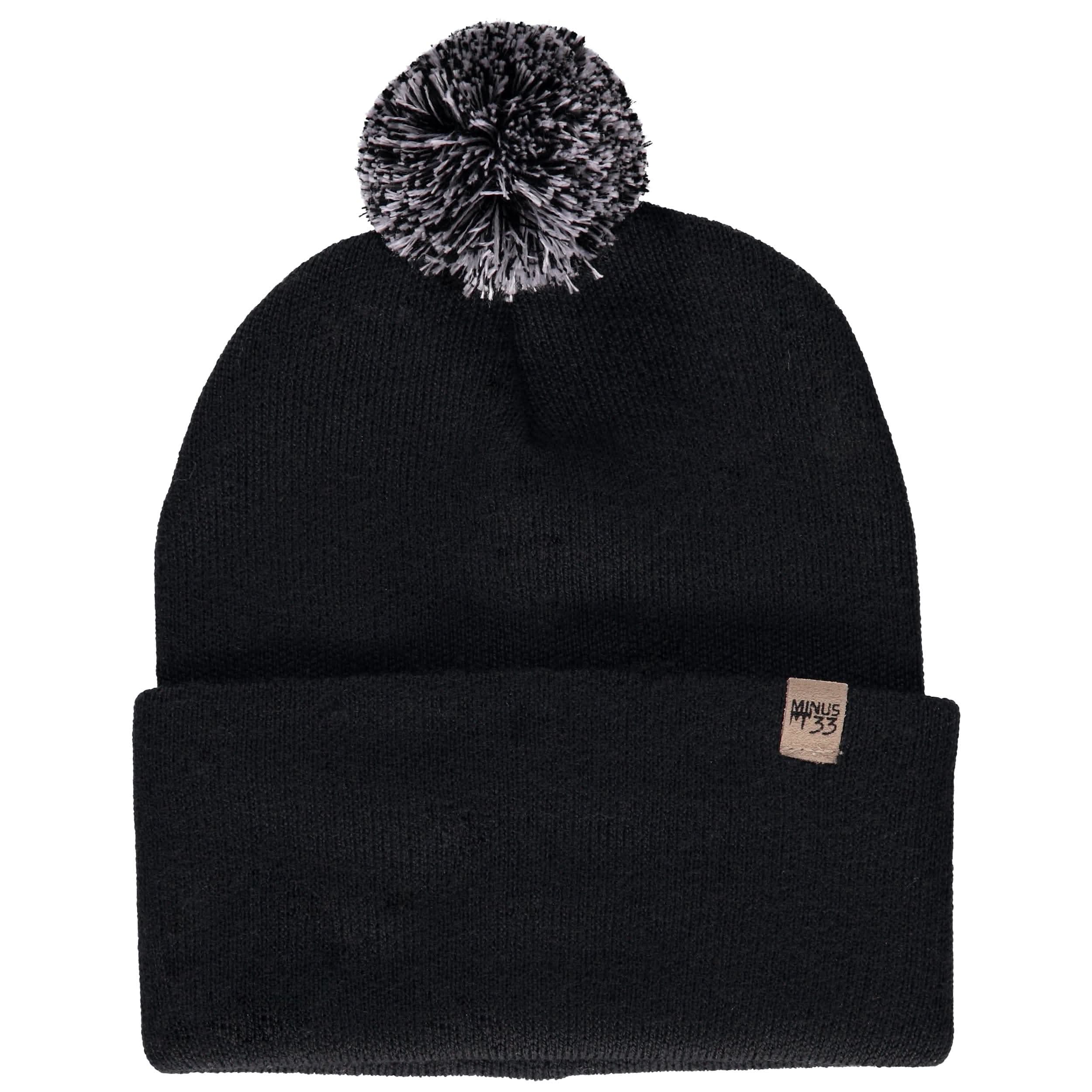 Unisex Midweight Merino Wool Knit Pom Beanie for Winter Sports