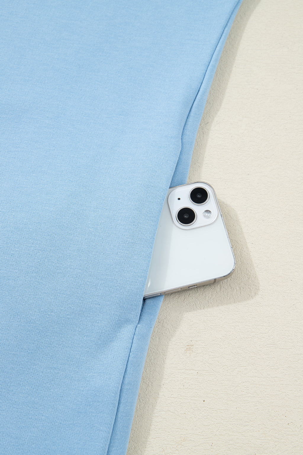 Beau Blue Solid Color Snap Button Polo Collar Short Sleeve Scallop Hem Mini Dress
