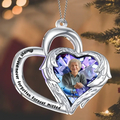 Personalized Heart Wings Memorial Acrylic Ornament - Memorial Gift Idea For Family Member - Upload Photo - Always Loved Never Forgotten Forever Missed