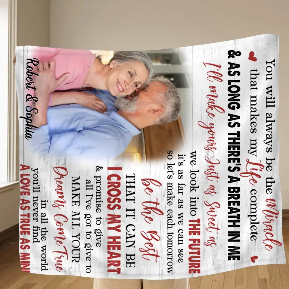 Personalized Couple Quilt & Fleece Blanket - Gift Idea For Couple/Husband & Wife - Upload Photo - You Will Always Be The Miracle