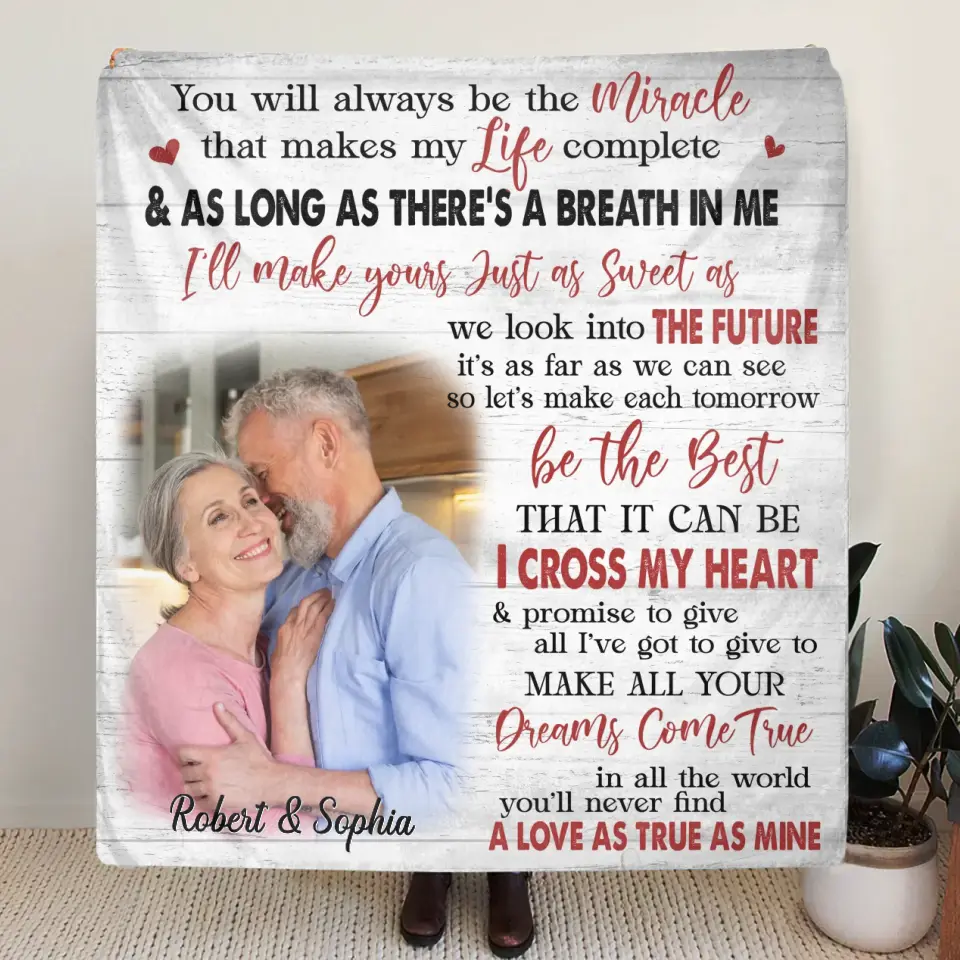 Personalized Couple Quilt & Fleece Blanket - Gift Idea For Couple/Husband & Wife - Upload Photo - You Will Always Be The Miracle