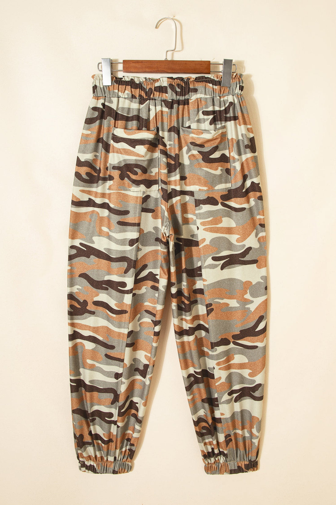 Camo Drawstring Elastic Waist Jogger Pants