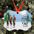 Personalized Besties Riding Horse Rectangle Ornament - Up to 3 Besties - Best Gift For Friends - Being My Besties Is The Only Gift You Need