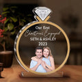 Personalized Couple Acrylic Plaque - Upload Photo - Anniversary/Wedding Gift For Couple - Our First Christmas Engaged