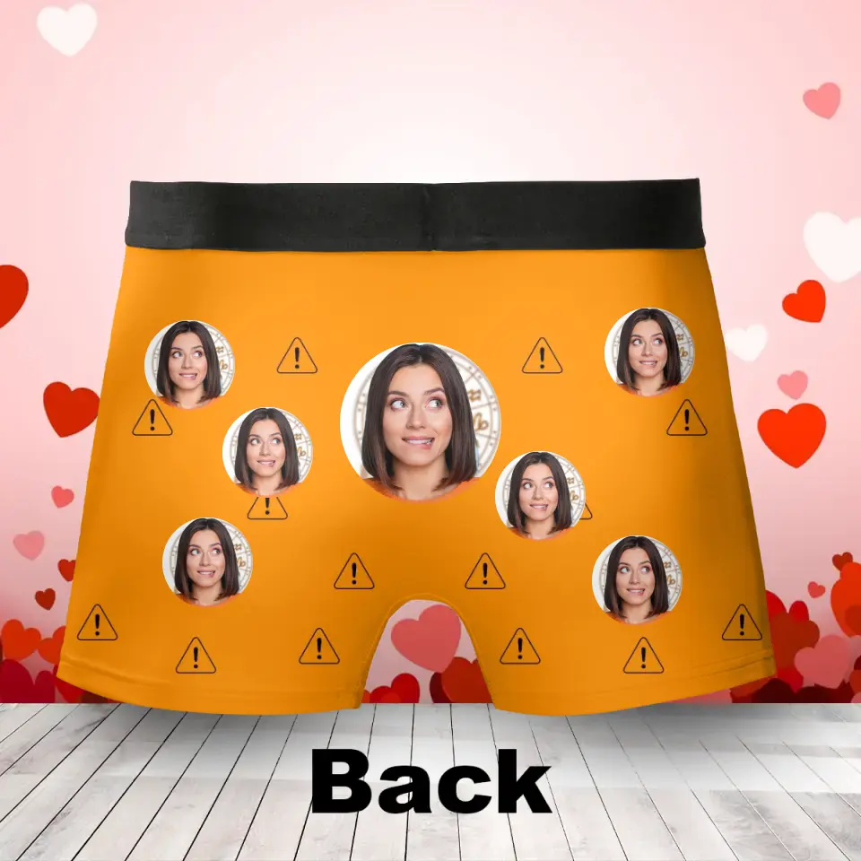 Personalized Men's Boxer Briefs - Upload Photo - Funny/Valentines Gift Idea For Men, Boyfriend, Husband - Warning! Choking Hazard