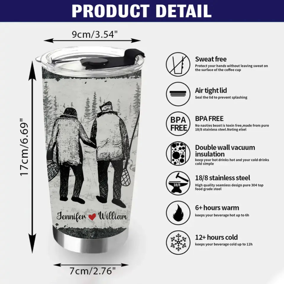 Personalized Couple Tumbler - Gift Idea for Couple - I Want To Hold Your Hand At 80