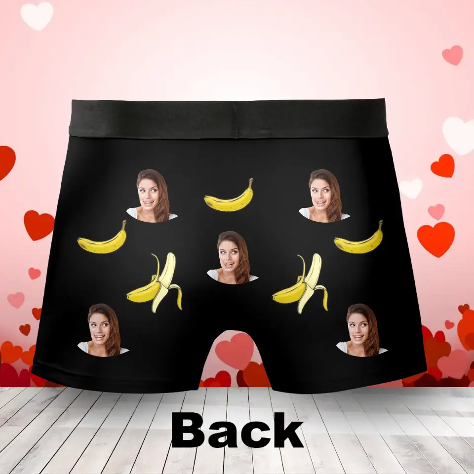 Personalized Custom Photo Banana Men's Boxer Briefs - Upload Photo - Funny/ Valentines Gift Idea For Men, Boyfriend, Husband - My Favorite Banana