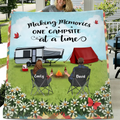 Personalized Camping Couple Fleece Throw Blanket & Quilt - Gift Idea For Camping lovers - Making Memories One Campsite At A Time