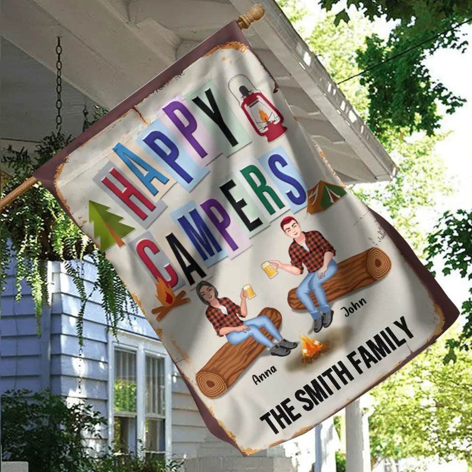 Personalized Happy Campers Garden Flag Custom Camping Decor - Image 4