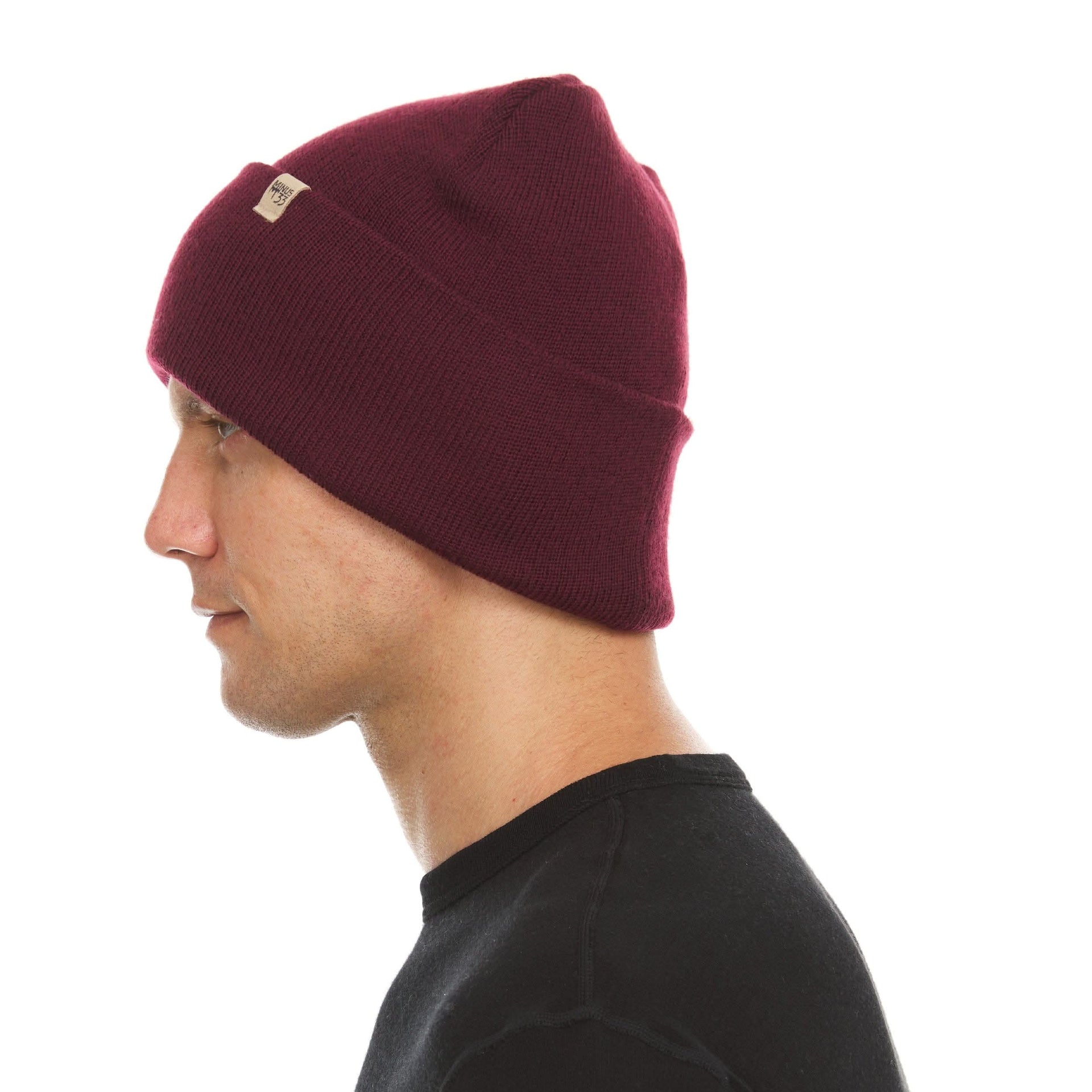 Midweight Merino Wool Cuffed Beanie for Outdoor Activity