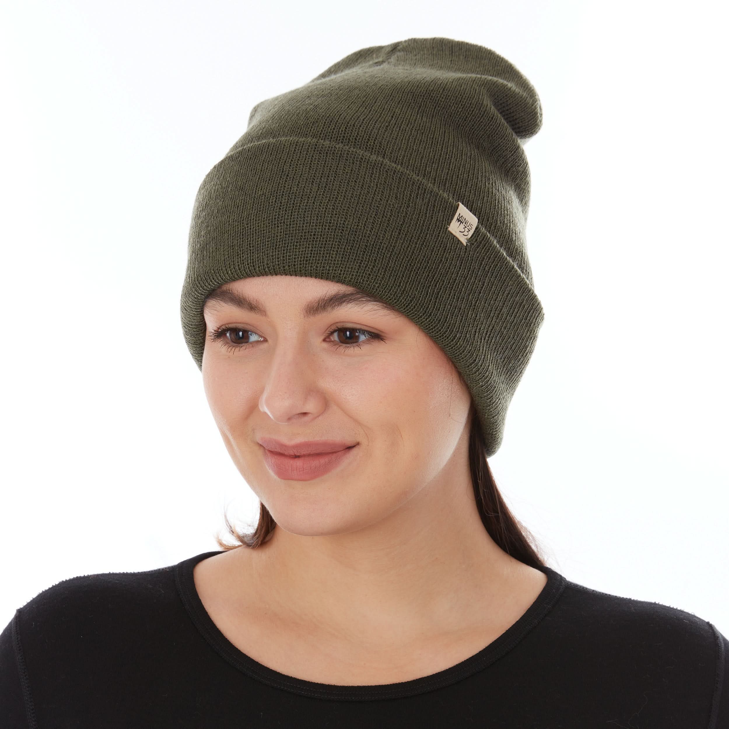 Midweight Merino Wool Cuffed Beanie for Outdoor Activity