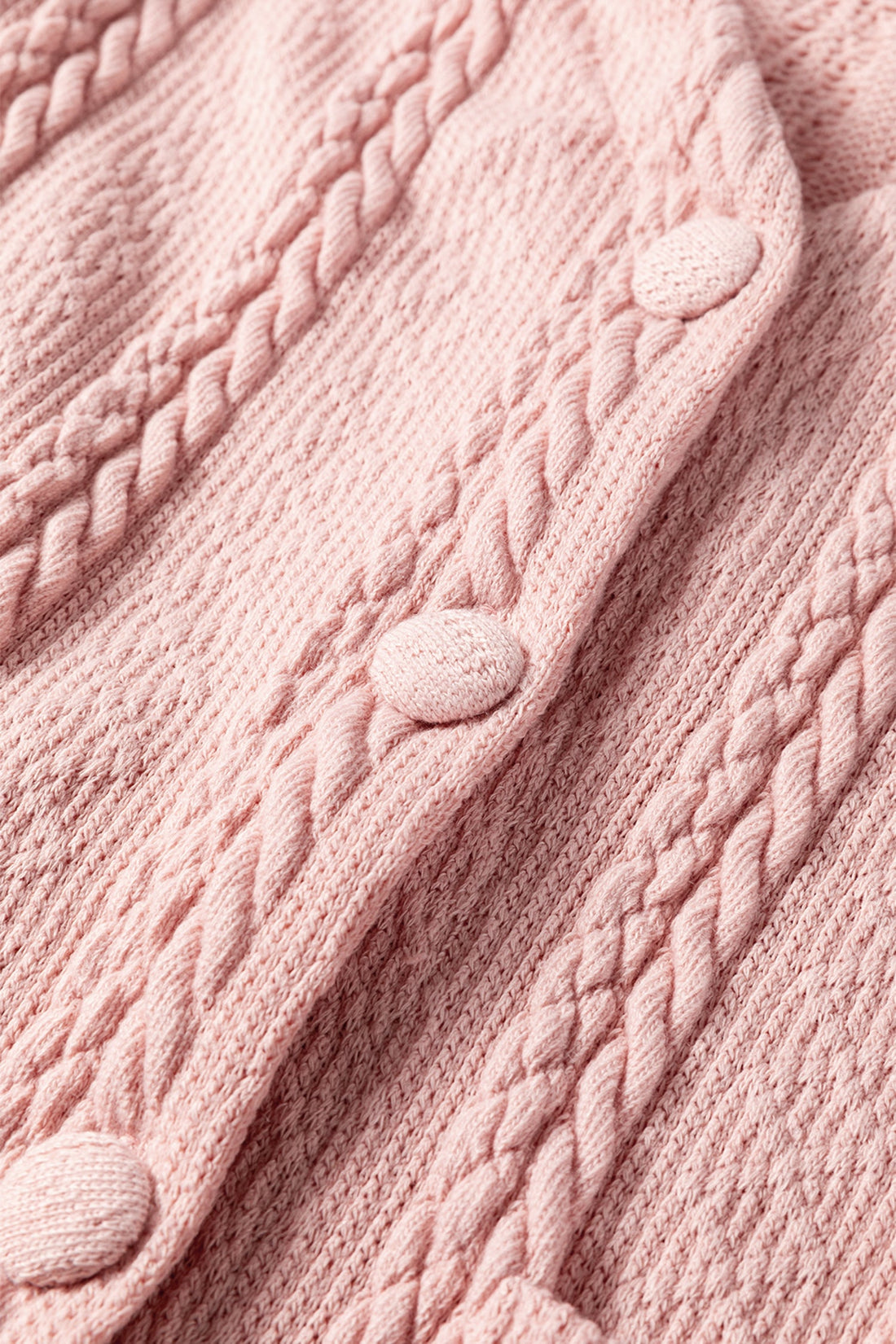Cable Knit V-Neck Cardigan and Shorts Set