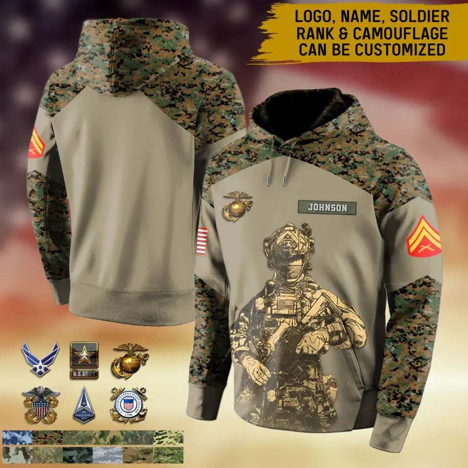 Personalized Soldier All-Over Print Hoodie - Gift Idea For Soldier/Father/Brother/Son