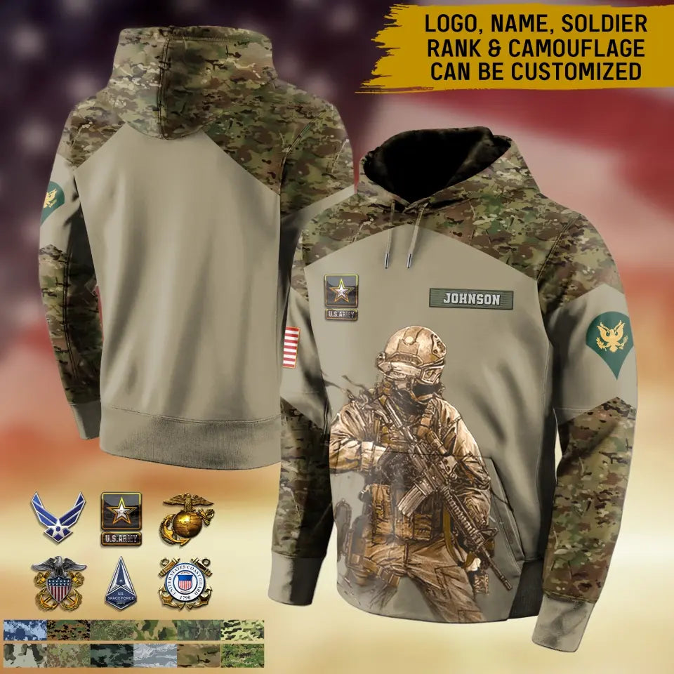 Personalized Soldier All-Over Print Hoodie - Gift Idea For Soldier/Father/Brother/Son