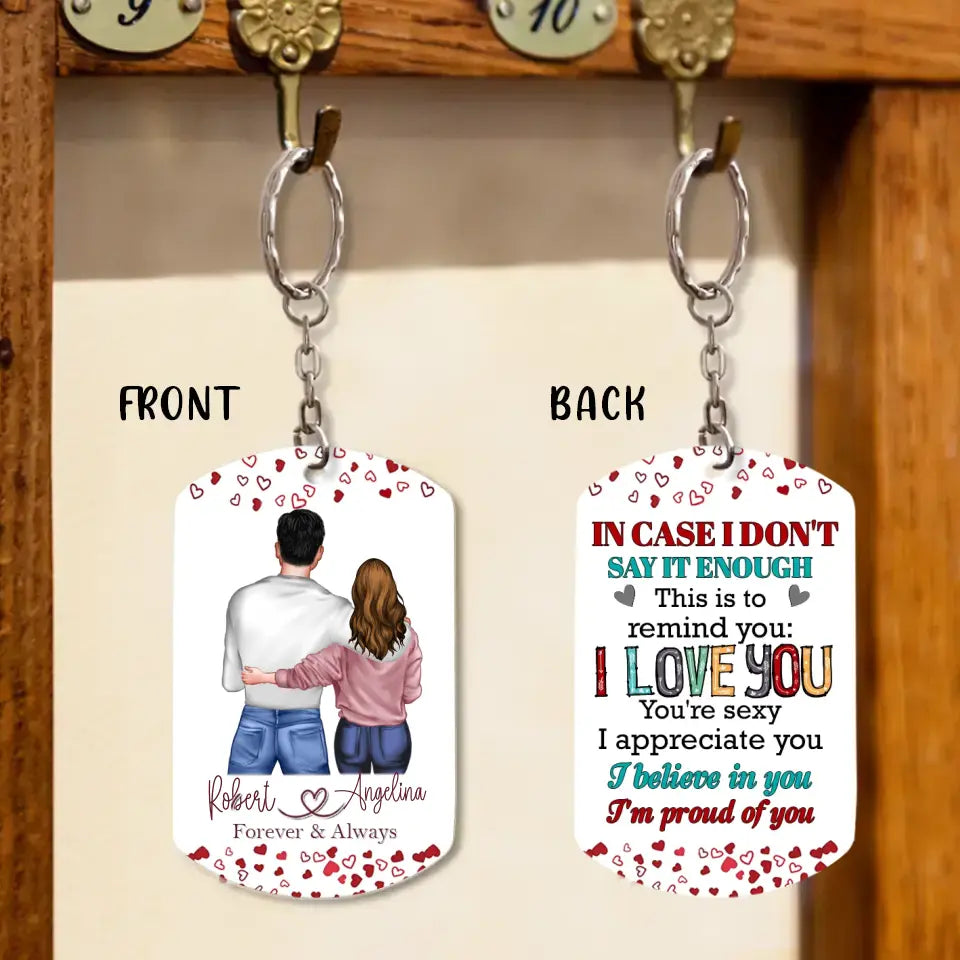 Personalized Couple Aluminum Keychain - Gift Idea For Couple/Him/Her/Valentine's Day - I'm Proud Of You