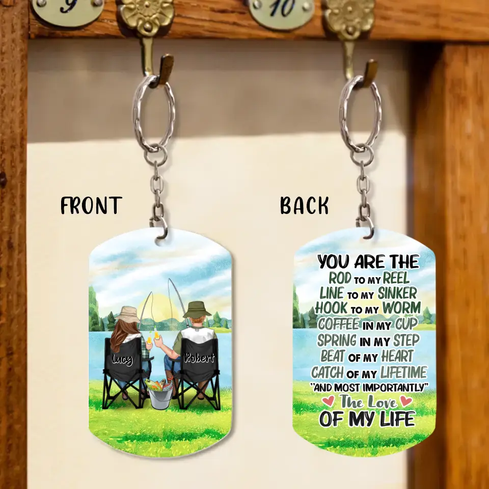 Personalized Fishing Couple Aluminum Keychain - Gift Idea For Him/Husband - You Are The Rod To My Reel
