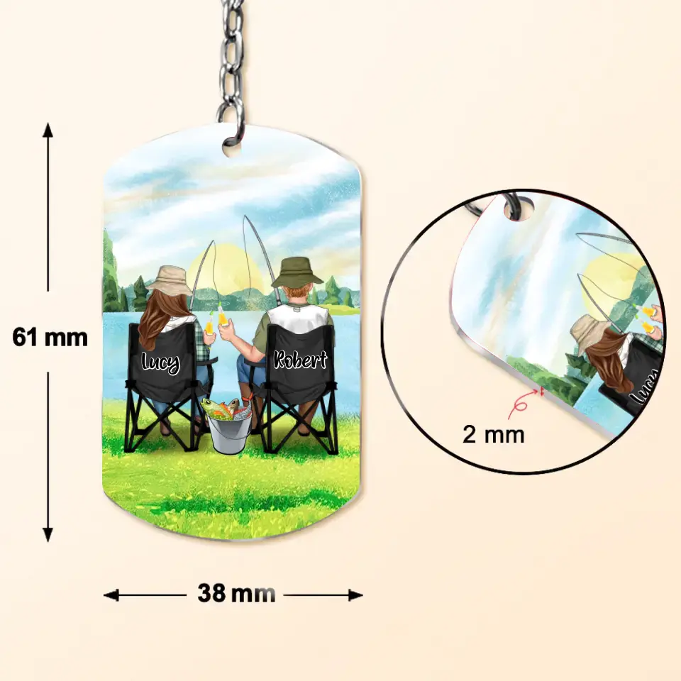 Personalized Fishing Couple Aluminum Keychain - Gift Idea For Him/Husband - You Are The Rod To My Reel