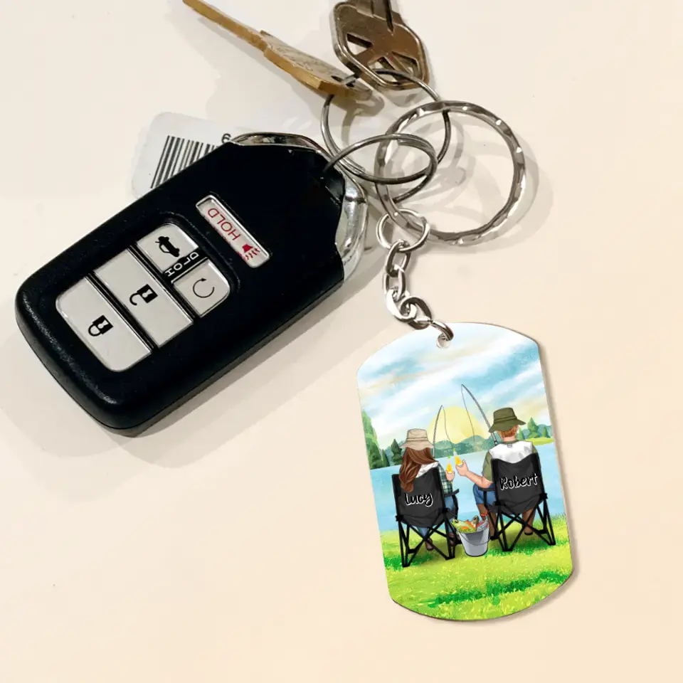 Personalized Fishing Couple Aluminum Keychain - Gift Idea For Him/Husband - You Are The Rod To My Reel