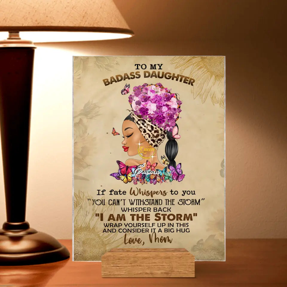 Personalized To My Badass Daughter Acrylic Plaque - Birthday Gift Idea For Daughter From Mom/Dad