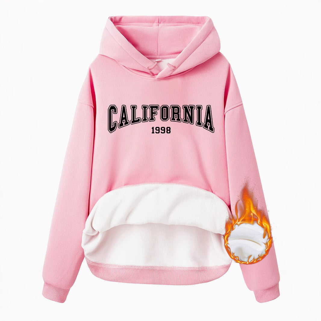 Women's California 1998 Print Fleece Hoodie - Gray & Black - Image 3