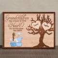 Personalized Grandma 2 Layered Wooden Art - Up to 5 Granddaughters - Gift Idea For Grandma/Mother's Day - Grandchildren Fill A Place In Your Heart