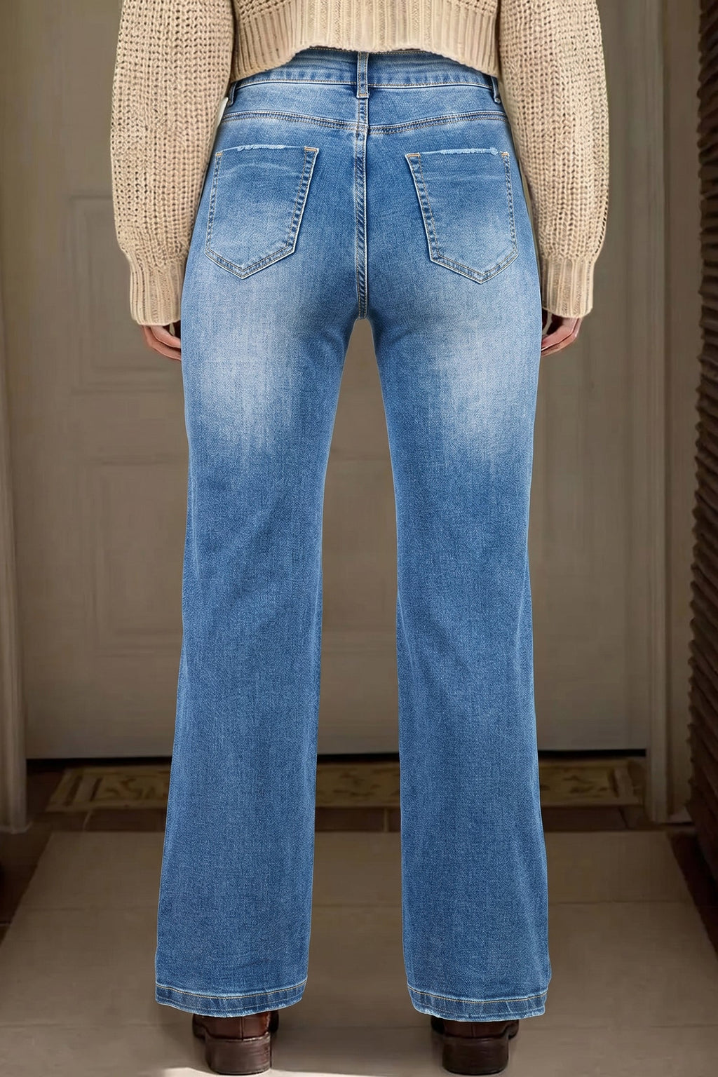 Raven Full Length Casual Jeans in Blue Denim