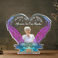 Personalized Memorial Photo Wings Acrylic Plaque - Upload Photo - Memorial Gift Idea For Family Member - Always On Our Minds Forever In Our Hearts
