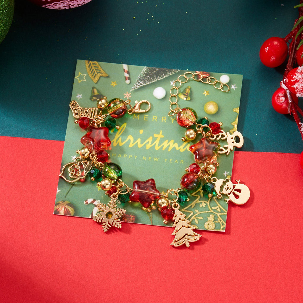 European And American Christmas Ornaments Cartoon Christmas Tree Santa Claus Snowflake Pendant Bracelet Christmas Atmosphere Bracelet
