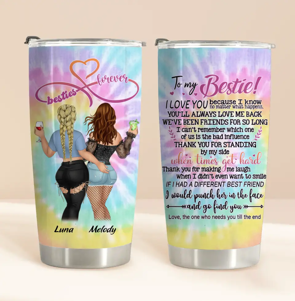 Personalized Bestie Tumbler - Gift Idea For Best Friends - To My Bestie! Thank You For Making Me Laugh