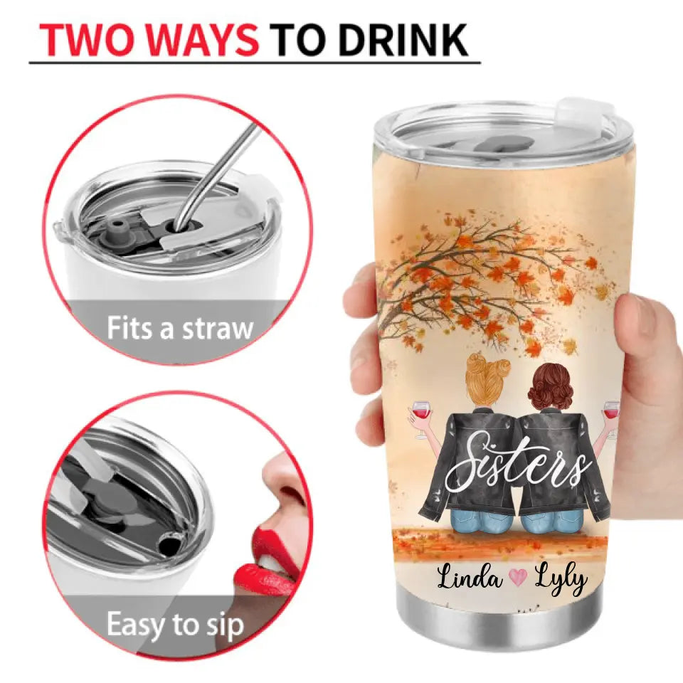 Personalized Sisters In Law Tumbler - Sisters By Marriage Friends By Choice - Gift For Sister/Family