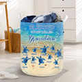Personalized Grandma Mom Turtle Laundry Basket - Up to 10 Kids - Gift Idea For Grandma - Blessed To Be Called Grandma