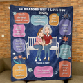 Personalized Mother's Day Quilt/Fleece Throw Blanket - Up to 5 People - Mother's Day Gift Idea for Mom/Grandma - 10 Reasons Why I Love You