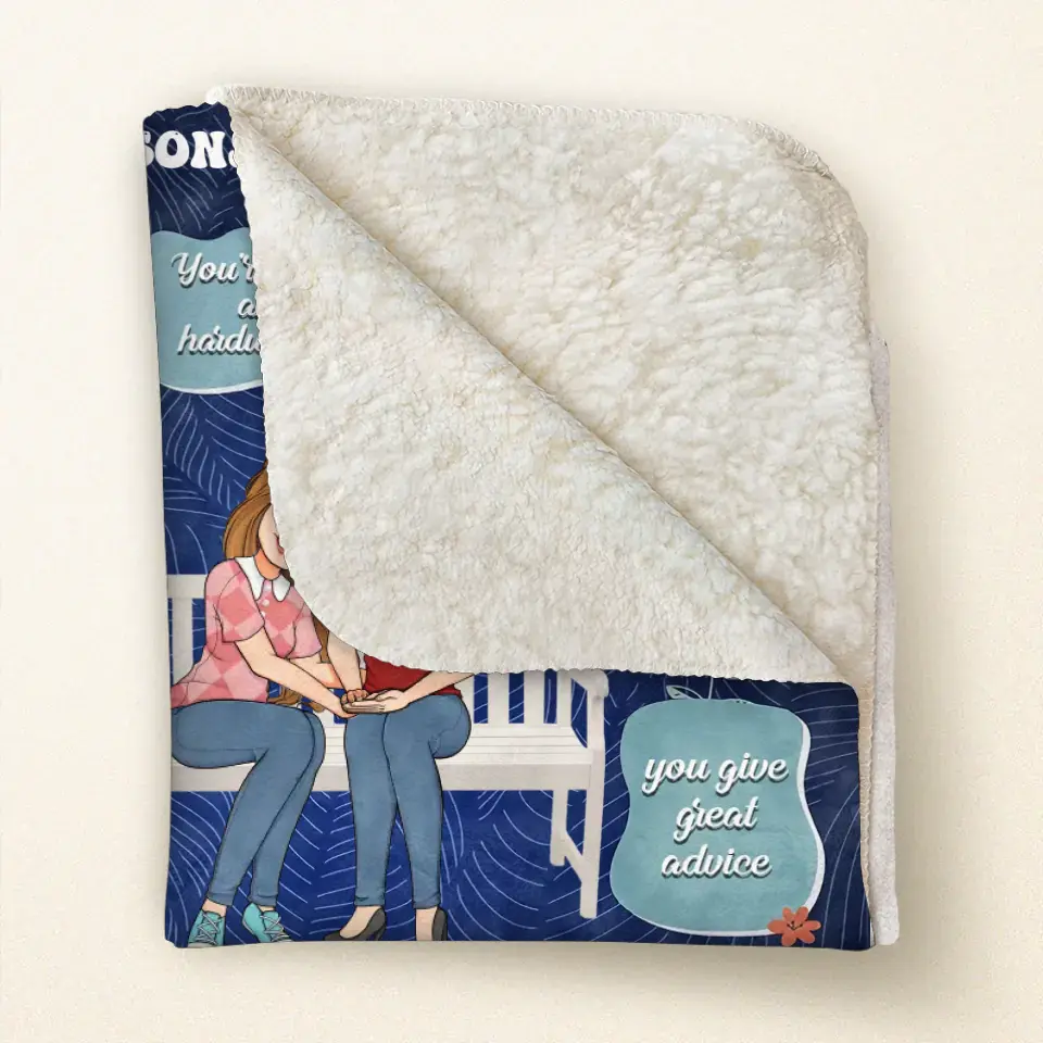 Personalized Mother's Day Quilt/Fleece Throw Blanket - Up to 5 People - Mother's Day Gift Idea for Mom/Grandma - 10 Reasons Why I Love You