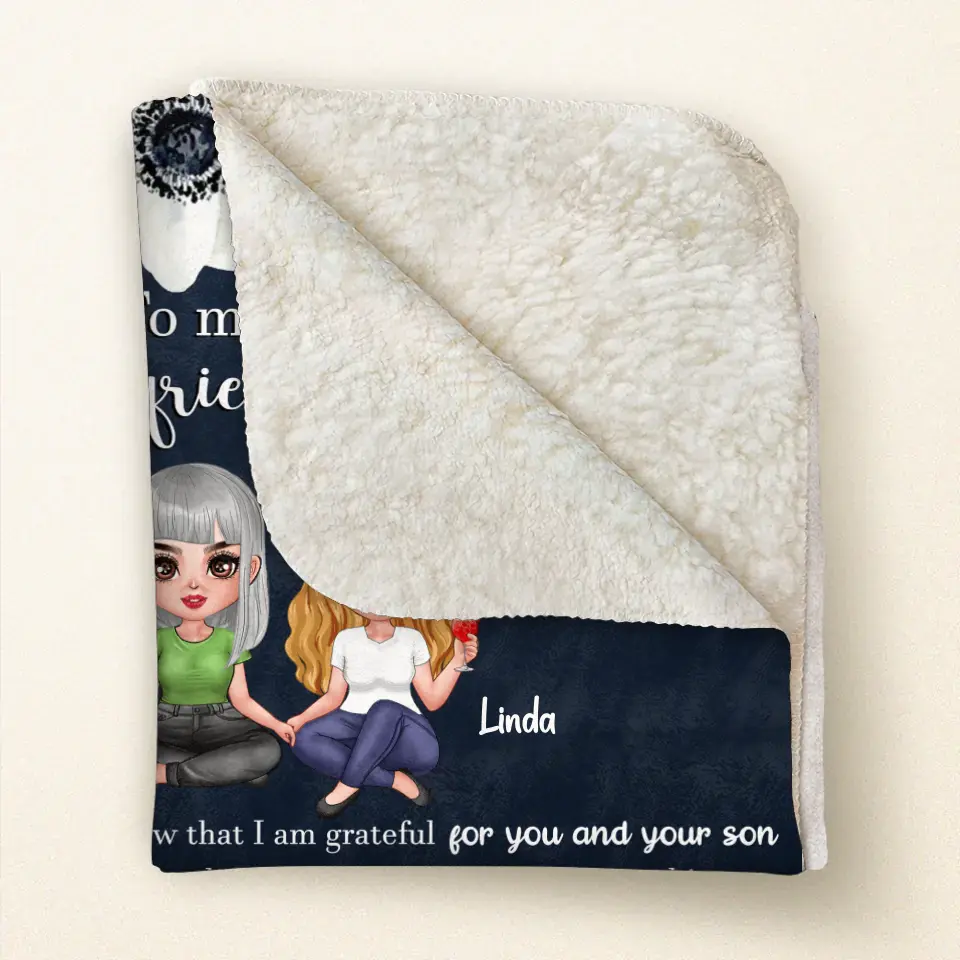 Personalized To My Boyfriend's Mom Quilt/Fleece Throw Blanket - Gift Idea For Mother's Day - I Am Grateful For You