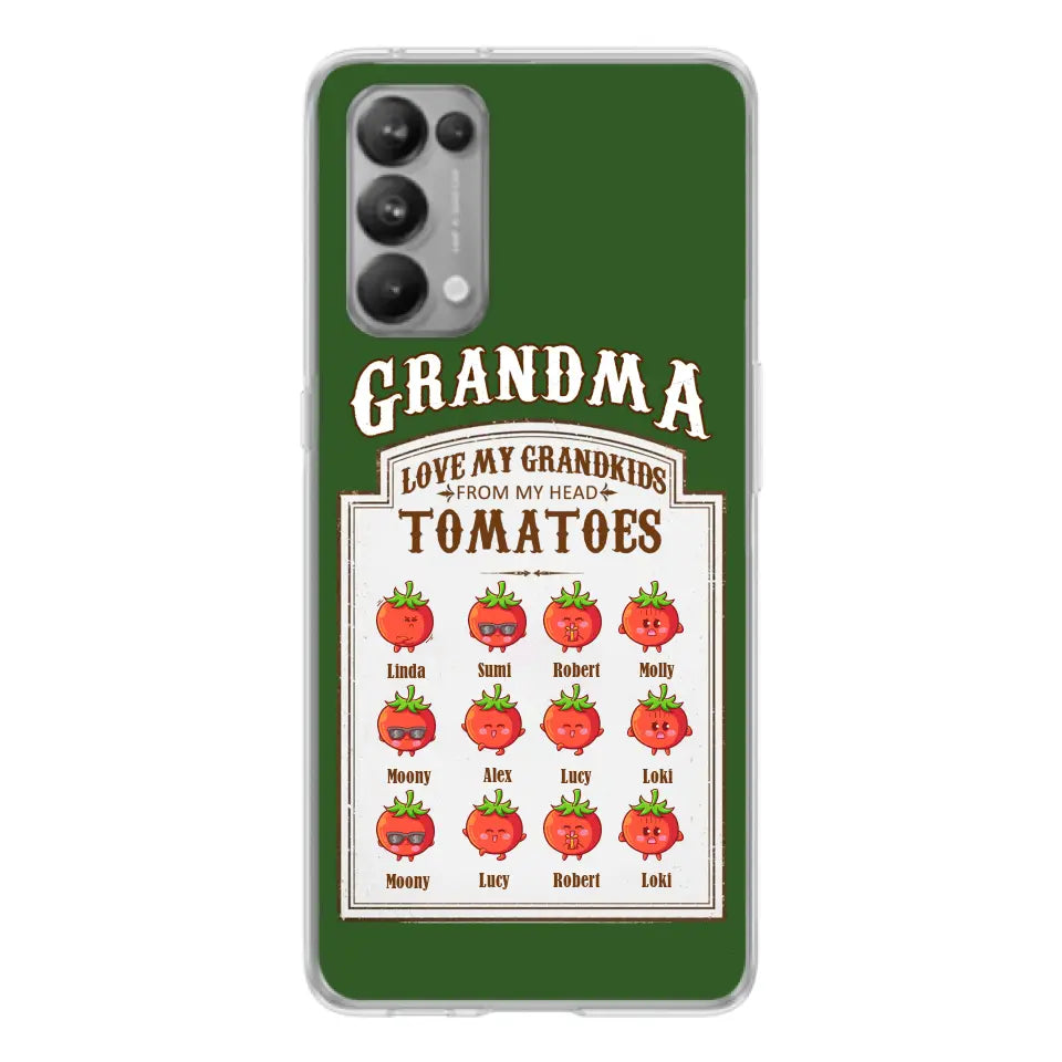 Personalized Grandma Tomatoes Phone Case - Mother's Day Gift Idea For Grandma- Up to 12 Tomatoes - Case For Oppo/ Xiaomi/ Huawei