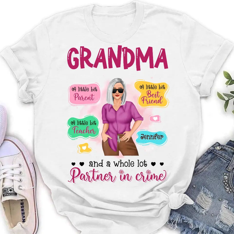 Personalized Grandma Mom Shirt - Mother's Day Gift Idea for Mom/Grandma - Partner In Crime