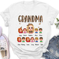 Personalized Leopard Grandma T-shirt/Hoodie - Gift Idea For Grandma/Mother's Day - Up to 10 Kids - Grandma