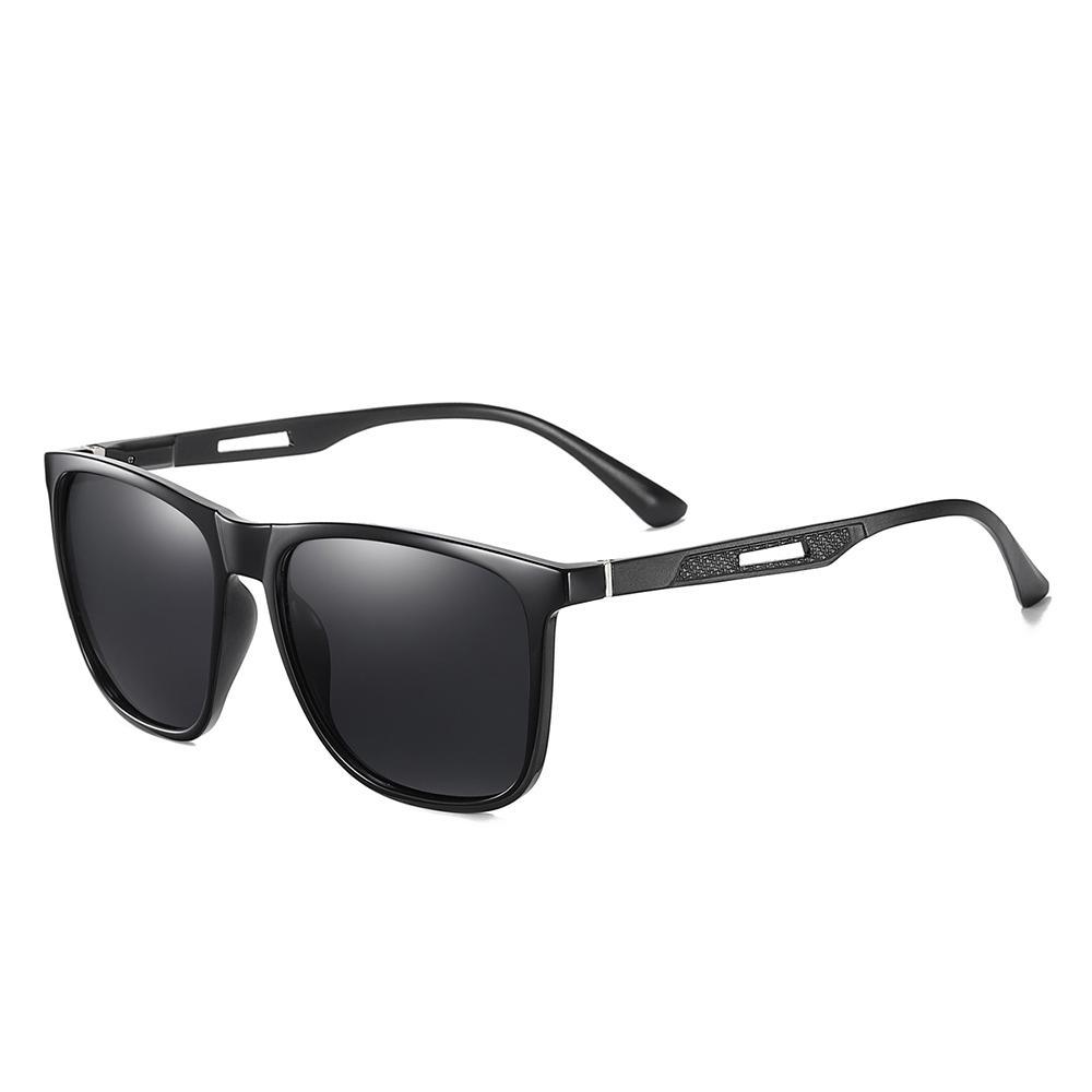 Polarized Square Titanium Sunglasses with Mirror Gradient Lens