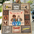 Personalized Mom & Daughter Quilt/Fleece Throw Blanket - Mother's Day Gift Idea To Mom - I Love You To The Moon And Back