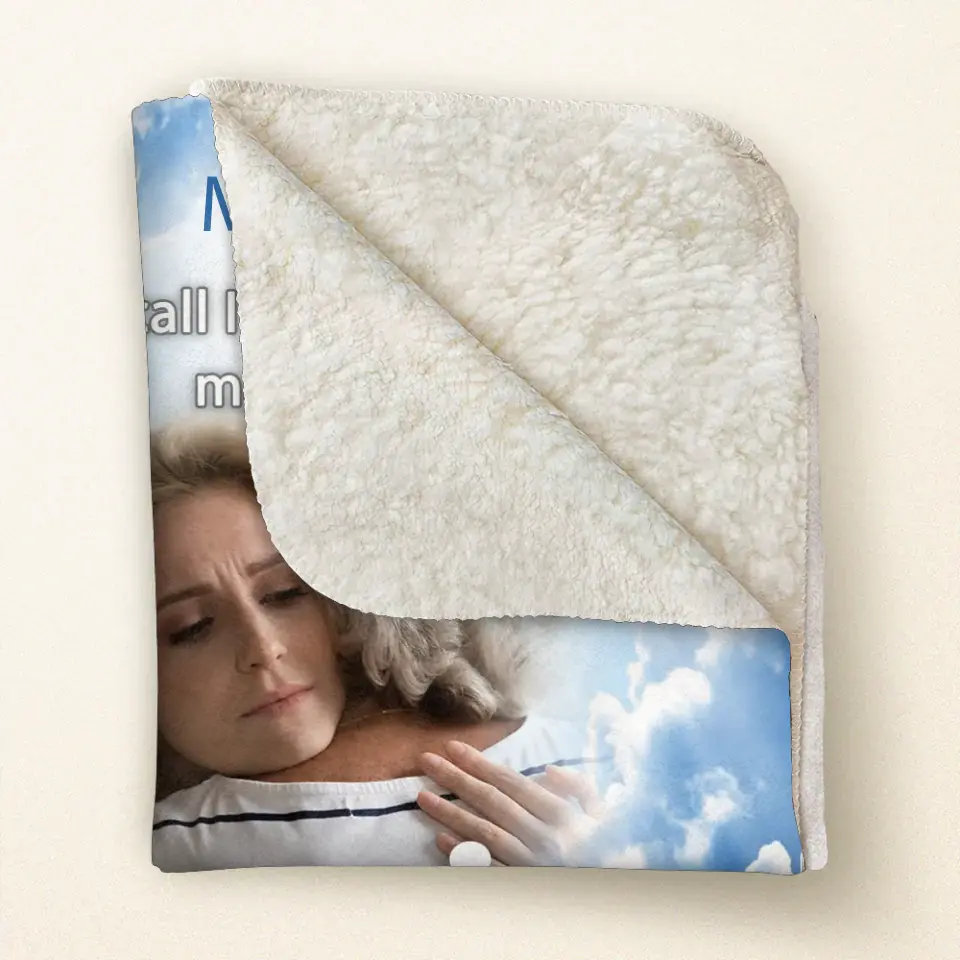 Personalized Memorial Mom Quilt/Fleece Throw Blanket - Upload Photo - Memorial Gift Idea For Mom/Dad - The Call I Wish I Could Make