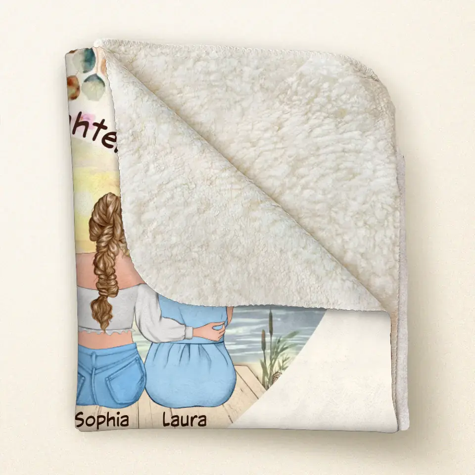 Personalized Mom & Daughter Quilt/Fleece Throw Blanket - Mother's Day Gift Idea To Mom - Mother & Daughter Forever Linked Together