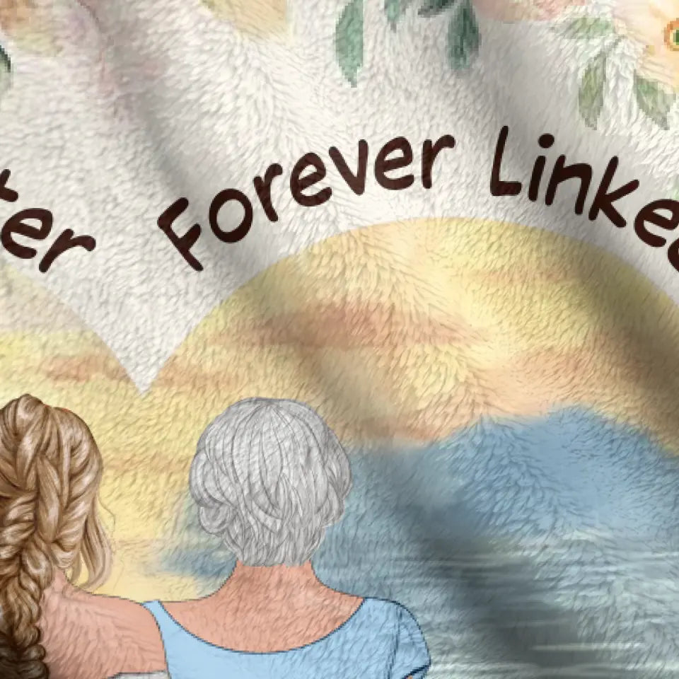 Personalized Mom & Daughter Quilt/Fleece Throw Blanket - Mother's Day Gift Idea To Mom - Mother & Daughter Forever Linked Together