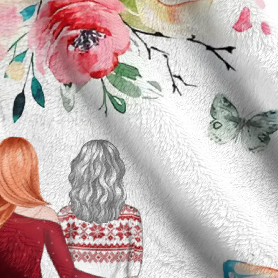 Personalized Mom & Daughter Quilt/Fleece Throw Blanket - Up to 4 Daughters - Mother's Day Gift Idea To Mom - It Reminds You How Much We Love You