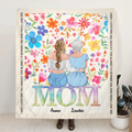 Personalized Mom & Daughter Quilt/Fleece Throw Blanket - Mother's Day Gift Idea To Mom - Up to 4 Daughters - How Much We Love You